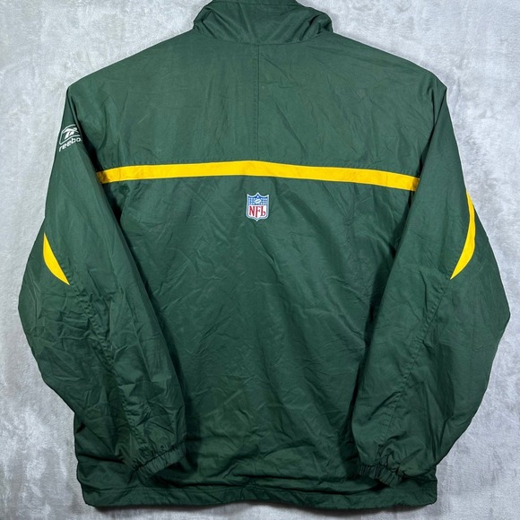 VINTAGE Reebok Green Bay Packers Jacket Mens XL Green NFL Full Zip Windbreaker - Picture 7 of 12